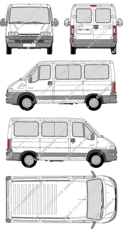 Citroën Jumper 29 C, 29 C, Kleinbus, Radstand kurz, verglast, Rear Wing Doors, 1 Sliding Door (2002)