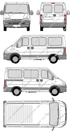 Citroën Jumper 29 C, 29 C, minibus, short wheelbase, glazed, Rear Wing Doors, 2 Sliding Doors (2002)