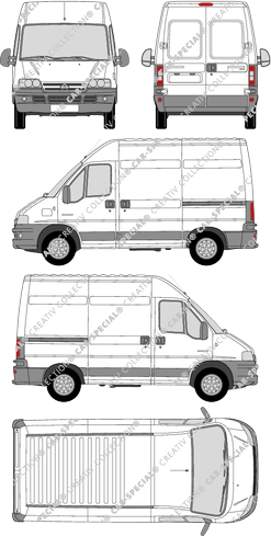 Citroën Jumper 29 CH/33 CH, 29 CH/33 CH, Kastenwagen, Hochdach, Radstand kurz, Rear Wing Doors, 2 Sliding Doors (2002)