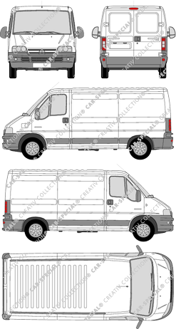 Citroën Jumper 29 M/33 M, 29 M/33 M, fourgon, Radstand mittel, Rear Wing Doors, 1 Sliding Door (2002)