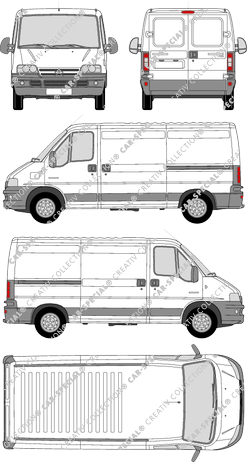 Citroën Jumper 29 M/33 M, 29 M/33 M, fourgon, Radstand mittel, Rear Wing Doors, 2 Sliding Doors (2002)