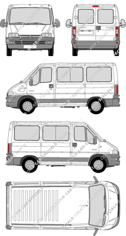 Citroën Jumper 29 C, 29 C, Kleinbus, empattement court, Rear Wing Doors, 1 Sliding Door (2002)