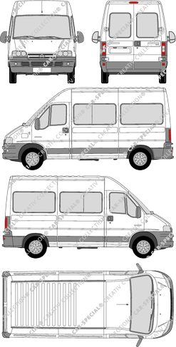 Citroën Jumper 33 MH, 33 MH, Kleinbus, Hochdach, Radstand mittel, Rear Wing Doors, 1 Sliding Door (2002)