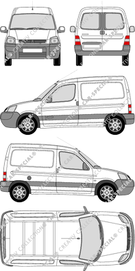 Citroën Berlingo, fourgon, Heck verglast, Rear Wing Doors (2002)