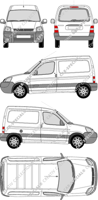 Citroën Berlingo, furgone, vitre arrière, Rear Flap (2002)