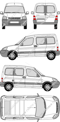 Citroën Berlingo, Hochdachkombi, verglast, Rear Wing Doors, 2 Sliding Doors (2002)