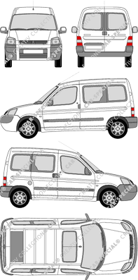 Citroën Berlingo, furgone, Rear Wing Doors, 1 Sliding Door (2002)