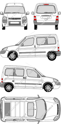 Citroën Berlingo, van/transporter, Rear Flap, 1 Sliding Door (2002)