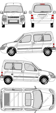 Citroën Berlingo con sportello a scaletta, furgone, Rear Flap, 2 Sliding Doors (2002)