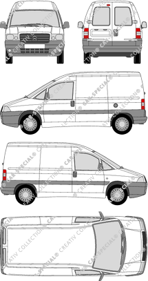 Citroën Jumpy, van/transporter, short wheelbase, rear window, Rear Wing Doors, 1 Sliding Door (2004)