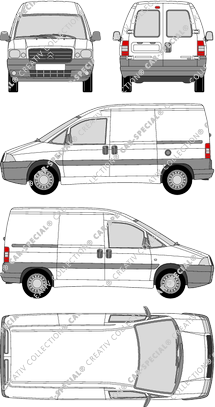 Citroën Jumpy, van/transporter, short wheelbase, rear window, Rear Wing Doors, 2 Sliding Doors (2004)