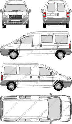 Citroën Jumpy, minibus, long wheelbase, Rear Wing Doors, 1 Sliding Door (2004)