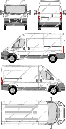 Citroën Jumper, furgone, L2H2, empattement  moyen, Rear Wing Doors, 2 Sliding Doors (2006)