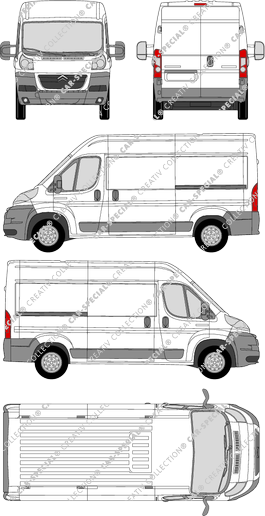 Citroën Jumper, furgón, L2H2, paso de rueda medio, Rear Wing Doors, 2 Sliding Doors (2006)