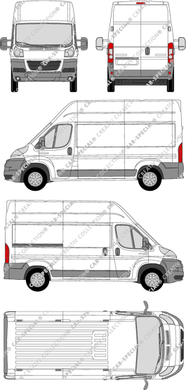 Citroën Jumper, furgone, L2H3, empattement  moyen, Rear Wing Doors, 1 Sliding Door (2006)