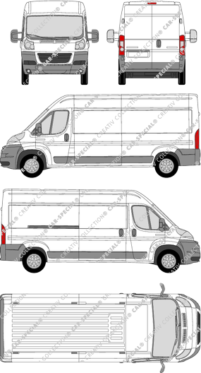 Citroën Jumper, furgón, L3H2, paso de rueda largo, Rear Wing Doors, 1 Sliding Door (2006)