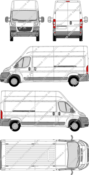 Citroën Jumper, van/transporter, L3H3, long wheelbase, Rear Wing Doors, 2 Sliding Doors (2006)
