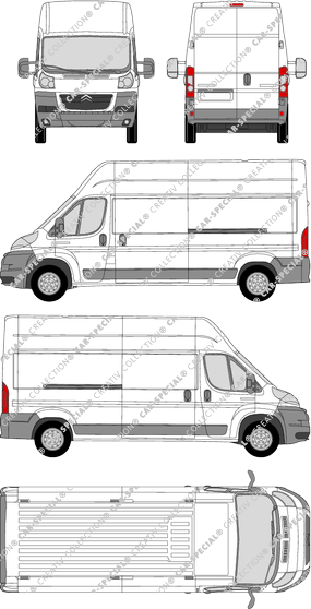 Citroën Jumper, Kastenwagen, L3H3, Radstand lang, Rear Wing Doors, 2 Sliding Doors (2006)