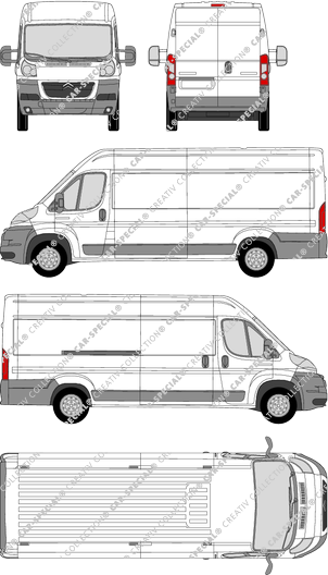 Citroën Jumper, van/transporter, L4H2, long wheelbase, Rear Wing Doors, 1 Sliding Door (2006)