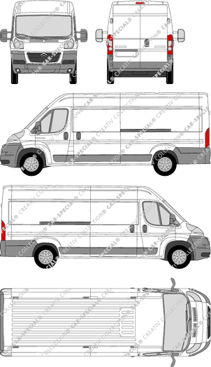 Citroën Jumper, van/transporter, L4H2, long wheelbase, Rear Wing Doors, 2 Sliding Doors (2006)