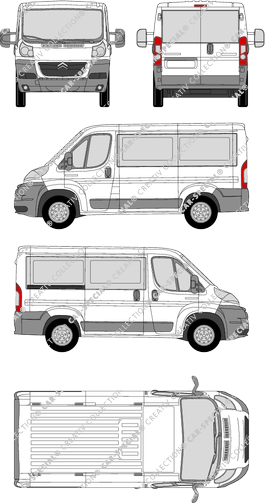 Citroën Jumper, microbús, L1H1, Rear Wing Doors, 1 Sliding Door (2006)
