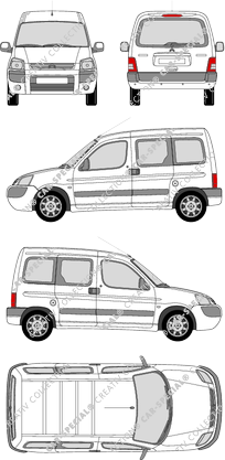Citroën Berlingo, Hochdachkombi, Rear Flap, 2 Sliding Doors (2002)