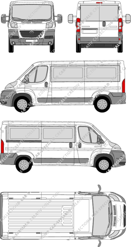 Citroën Jumper, microbús, L2H1, Rear Wing Doors, 1 Sliding Door (2006)