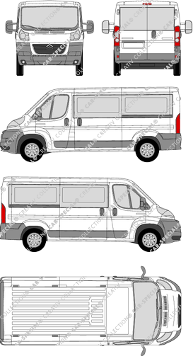 Citroën Jumper, microbús, L2H1, Rear Wing Doors, 2 Sliding Doors (2006)