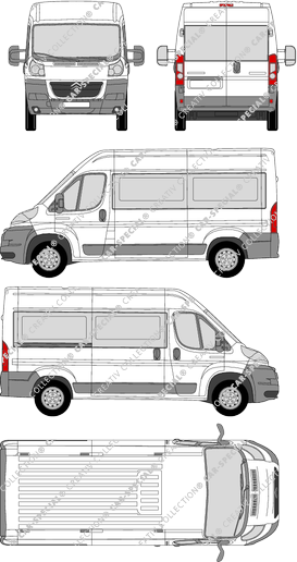 Citroën Jumper, microbús, L2H2, Rear Wing Doors, 1 Sliding Door (2006)