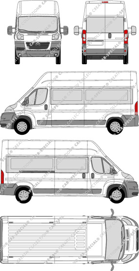 Citroën Jumper, microbús, L3H3, Rear Wing Doors, 1 Sliding Door (2006)