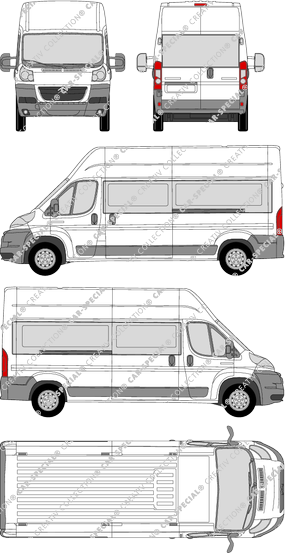 Citroën Jumper, Kleinbus, L3H3, Rear Wing Doors, 2 Sliding Doors (2006)