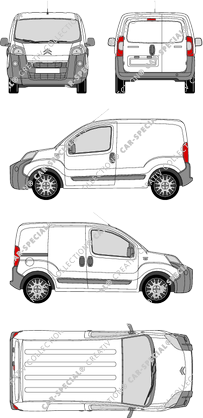 Citroën Nemo, van/transporter, Rear Wing Doors, 1 Sliding Door (2007)