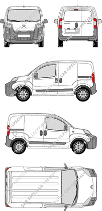 Citroën Nemo, furgón, Rear Wing Doors, 2 Sliding Doors (2007)