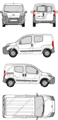 Citroën Nemo, furgón, Rear Wing Doors, 1 Sliding Door (2007)