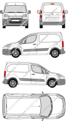 Citroën Berlingo, furgone, vitre arrière, Rear Flap (2008)