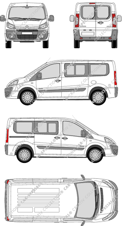 Citroën Jumpy, microbús, L1H1, Rear Wing Doors, 1 Sliding Door (2007)
