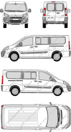 Citroën Jumpy, camionnette, L2H1, Rear Wing Doors, 2 Sliding Doors (2007)