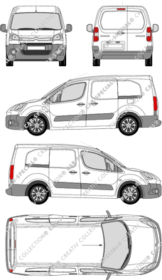 Citroën Berlingo, furgone, L2, Rear Wing Doors, 2 Sliding Doors (2009)