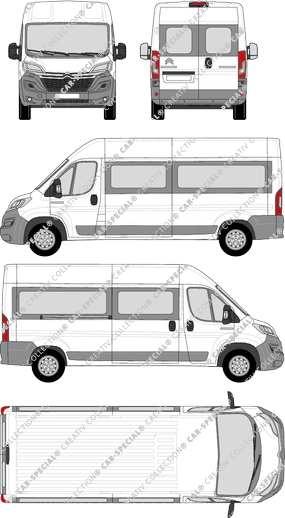 Citroën Jumper, Kleinbus, L3H2, Rear Wing Doors, 1 Sliding Door (2014)