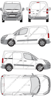 Citroën Berlingo, fourgon, L1, Rear Wing Doors, 1 Sliding Door (2015)