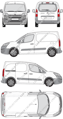 Citroën Berlingo, furgone, L1, vitre arrière, Rear Flap, 1 Sliding Door (2015)