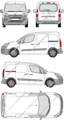 Citroën Berlingo, furgone, L1, vitre arrière, Rear Flap, 2 Sliding Doors (2015)