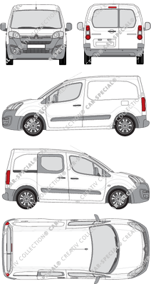 Citroën Berlingo, furgone, L1, Heck verglast, rechts teilverglast, Rear Wing Doors, 1 Sliding Door (2015)