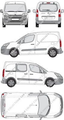 Citroën Berlingo, Kastenwagen, L1, Heck verglast, rechts teilverglast, Rear Flap, 1 Sliding Door (2015)