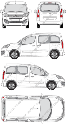 Citroën Berlingo, furgone, L1, Rear Flap, 2 Sliding Doors (2015)