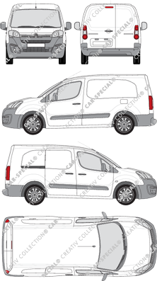 Citroën Berlingo, furgone, L2, Rear Wing Doors, 1 Sliding Door (2015)