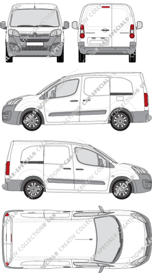 Citroën Berlingo, fourgon, L2, Rear Wing Doors, 2 Sliding Doors (2015)