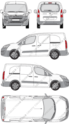 Citroën Berlingo, furgone, L2, vitre arrière, Rear Flap, 2 Sliding Doors (2015)