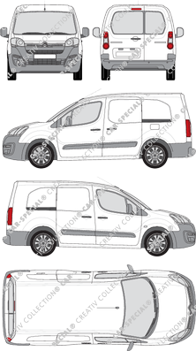 Citroën Berlingo, van/transporter, L2, rear window, Rear Wing Doors, 2 Sliding Doors (2015)