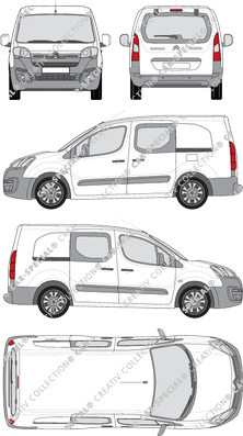 Citroën Berlingo, fourgon, L2, Heck verglast, double cabine, Rear Flap, 2 Sliding Doors (2015)